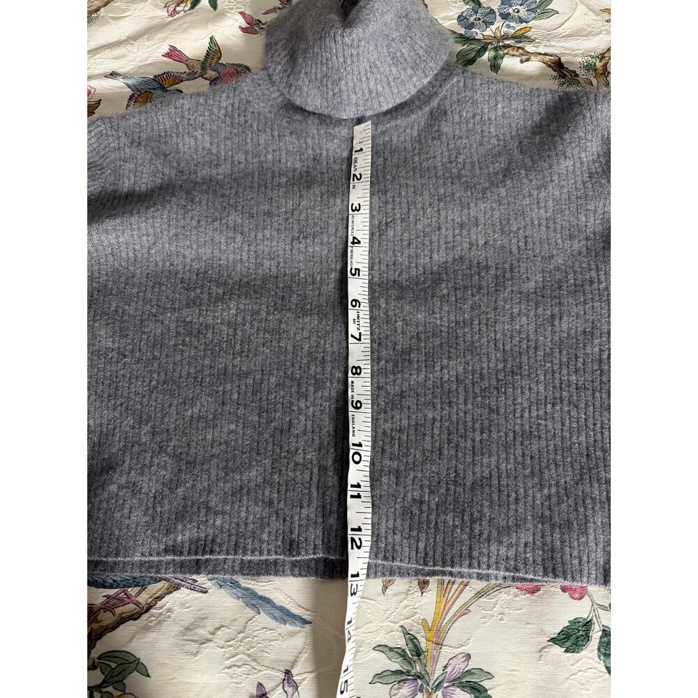 Reformation Gray Turtleneck Ribbed Cropped Sweater - Picture 5 of 7